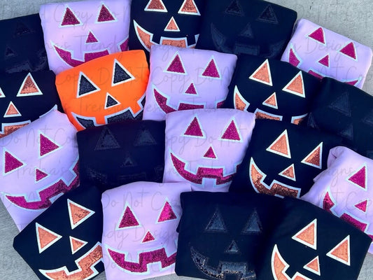 Glitter pumpkin face ADULT