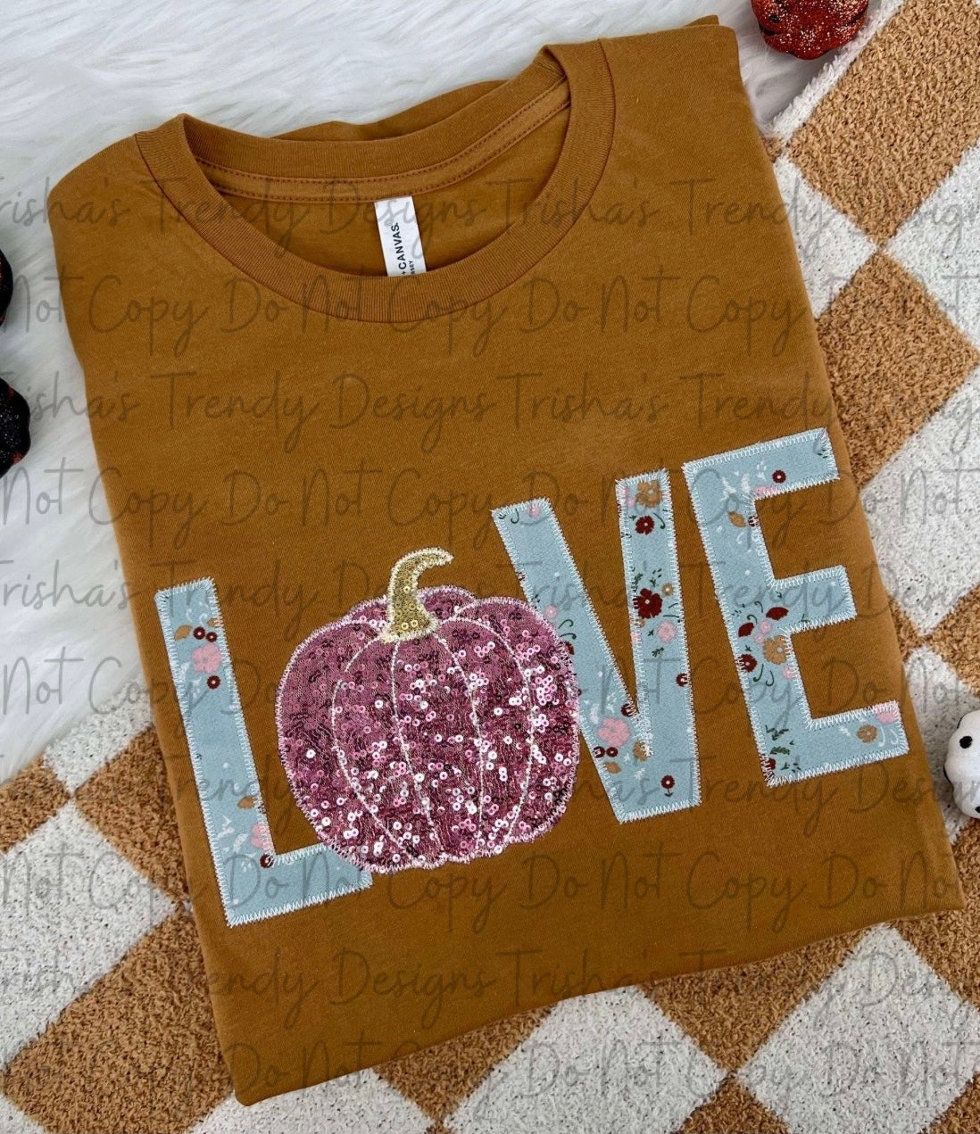 Embroidered Pumpkin Love