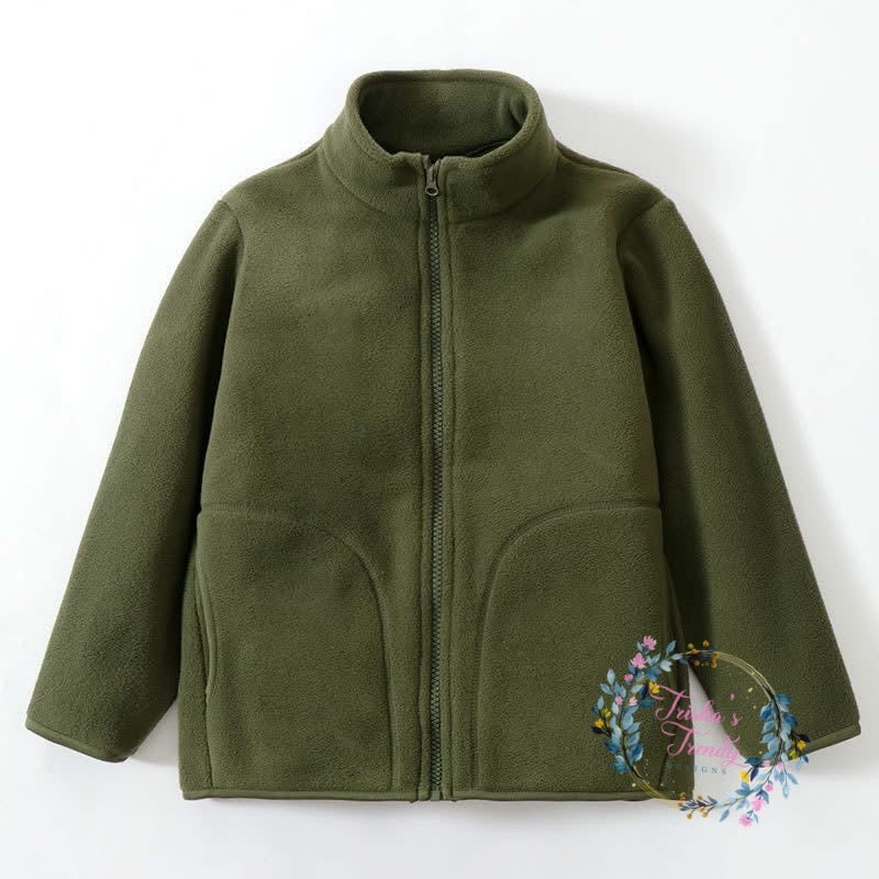 PREORDER: Kids Solid Color Zip Up Fleece