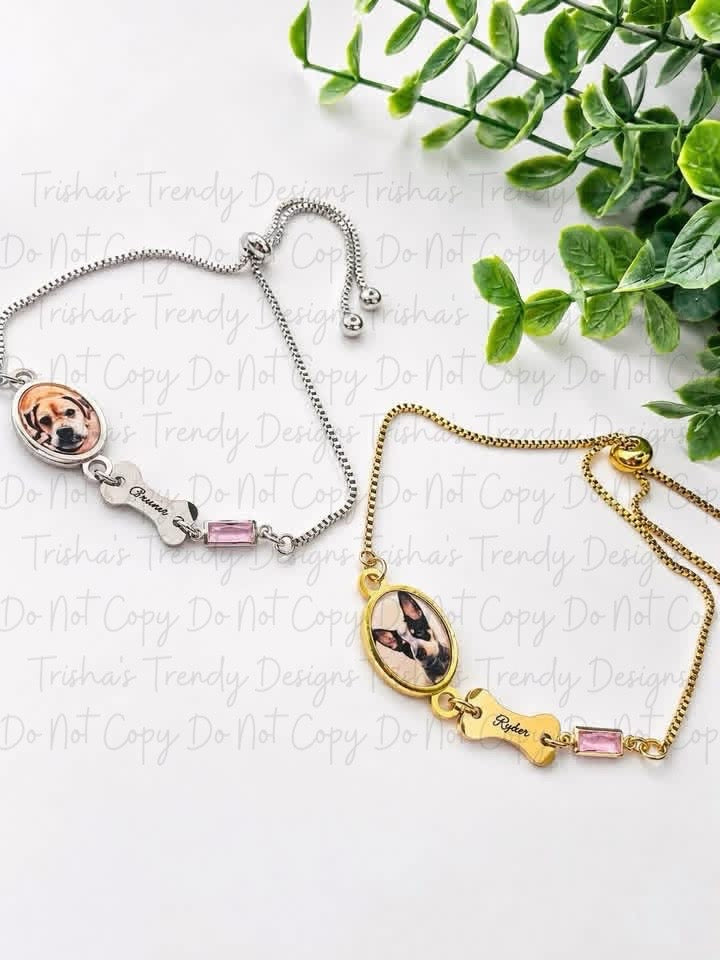 Preorder: Custom Pet Photo & Name Birthstone Bracelet
