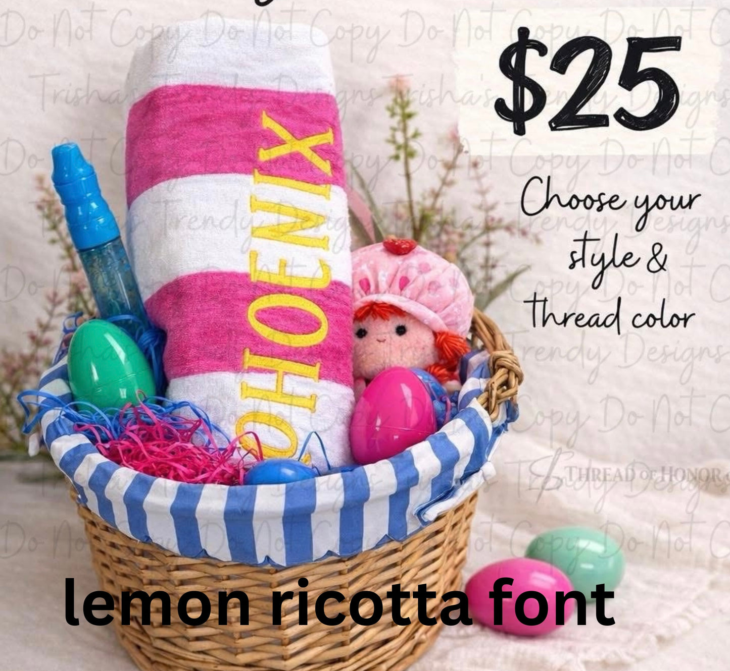 Custom embroidered beach towel