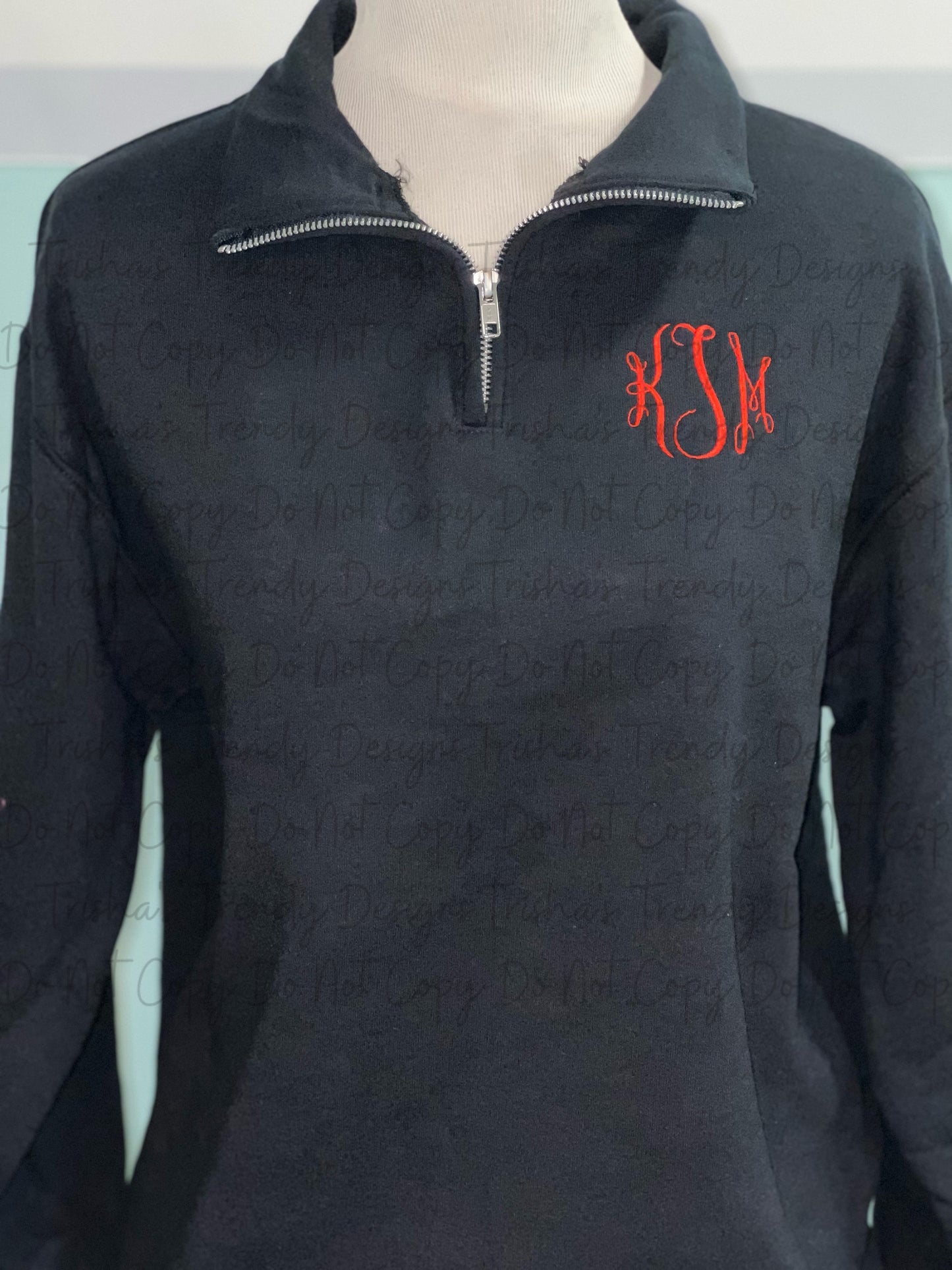 Monogram quarter zip