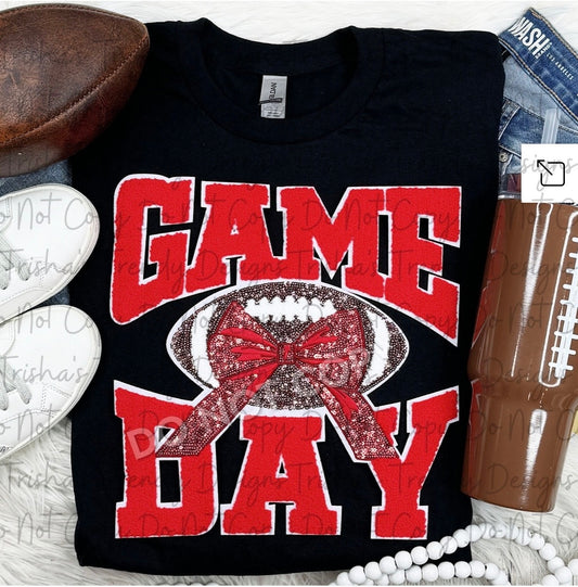 Game day chenille patch tee