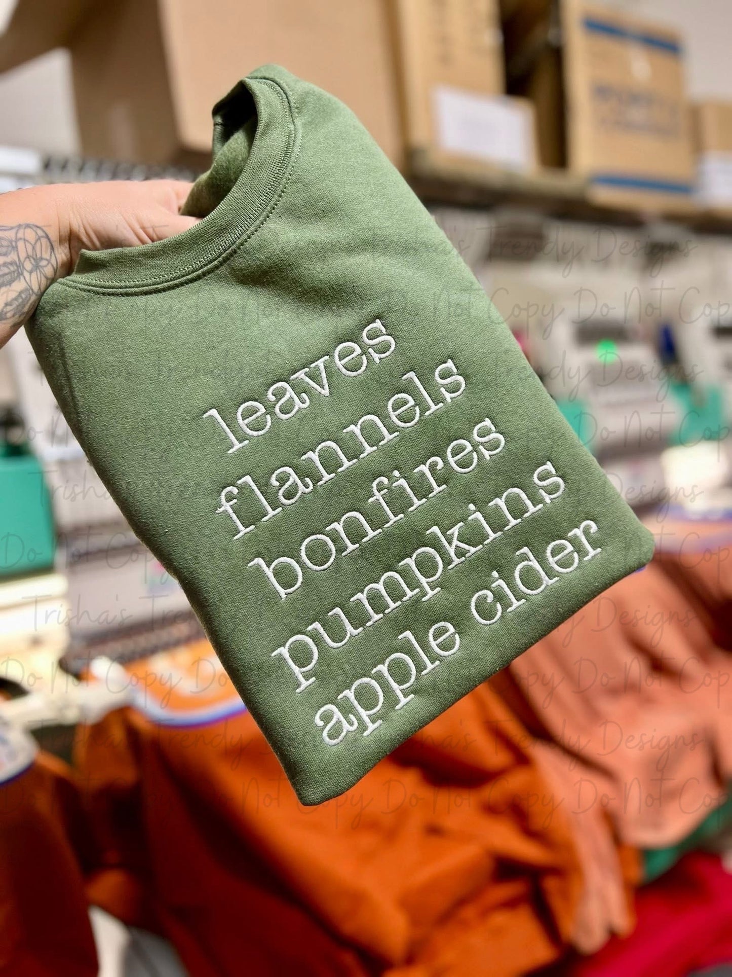 Leaves flannel bonfires