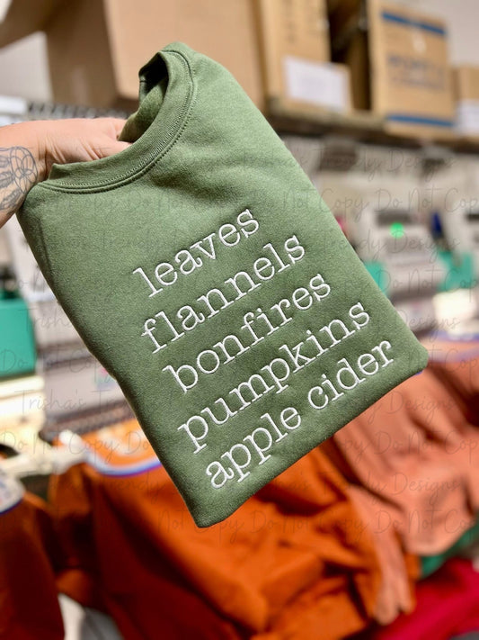Leaves flannel bonfires