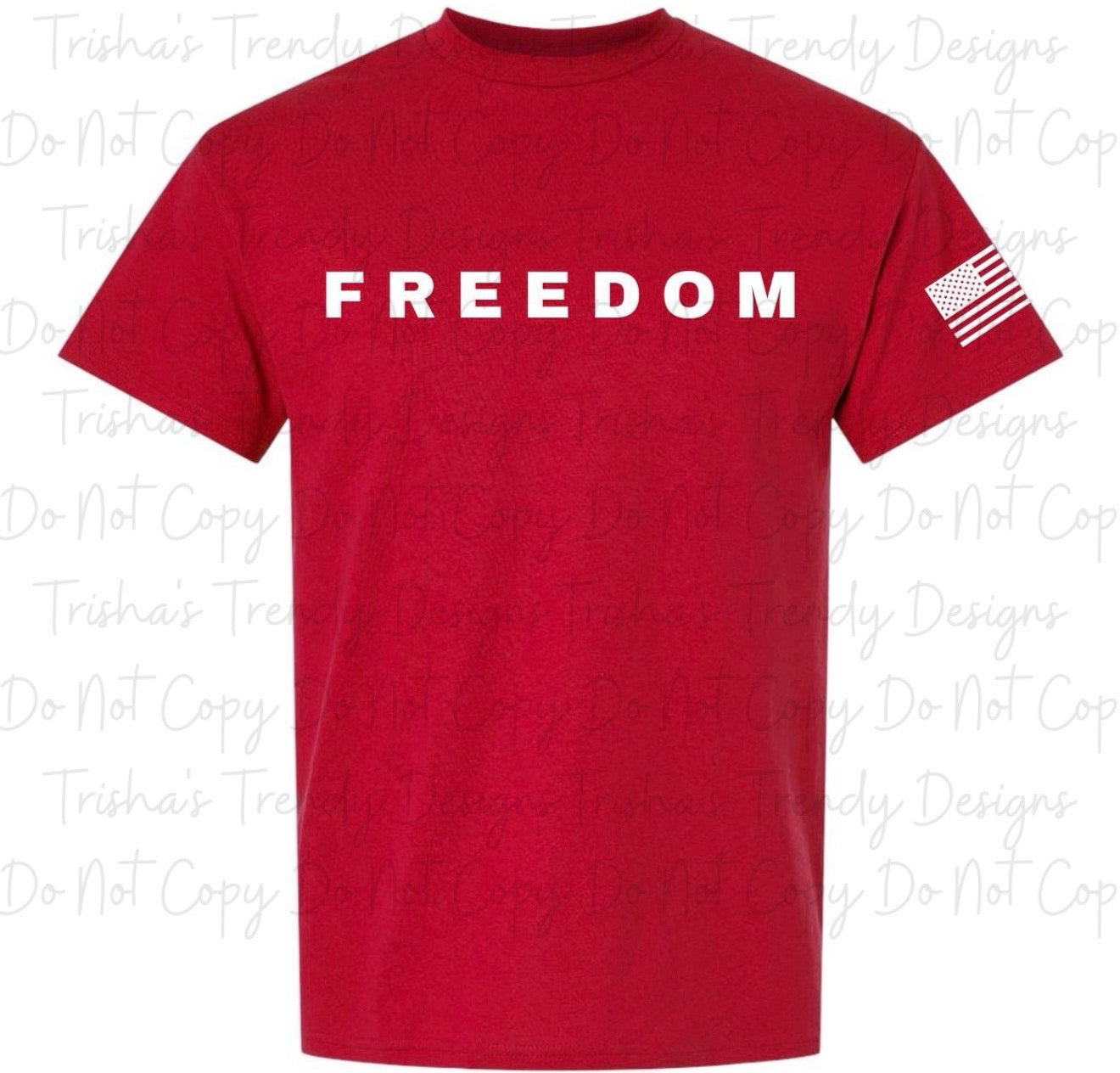 Freedom with flag on sleeve