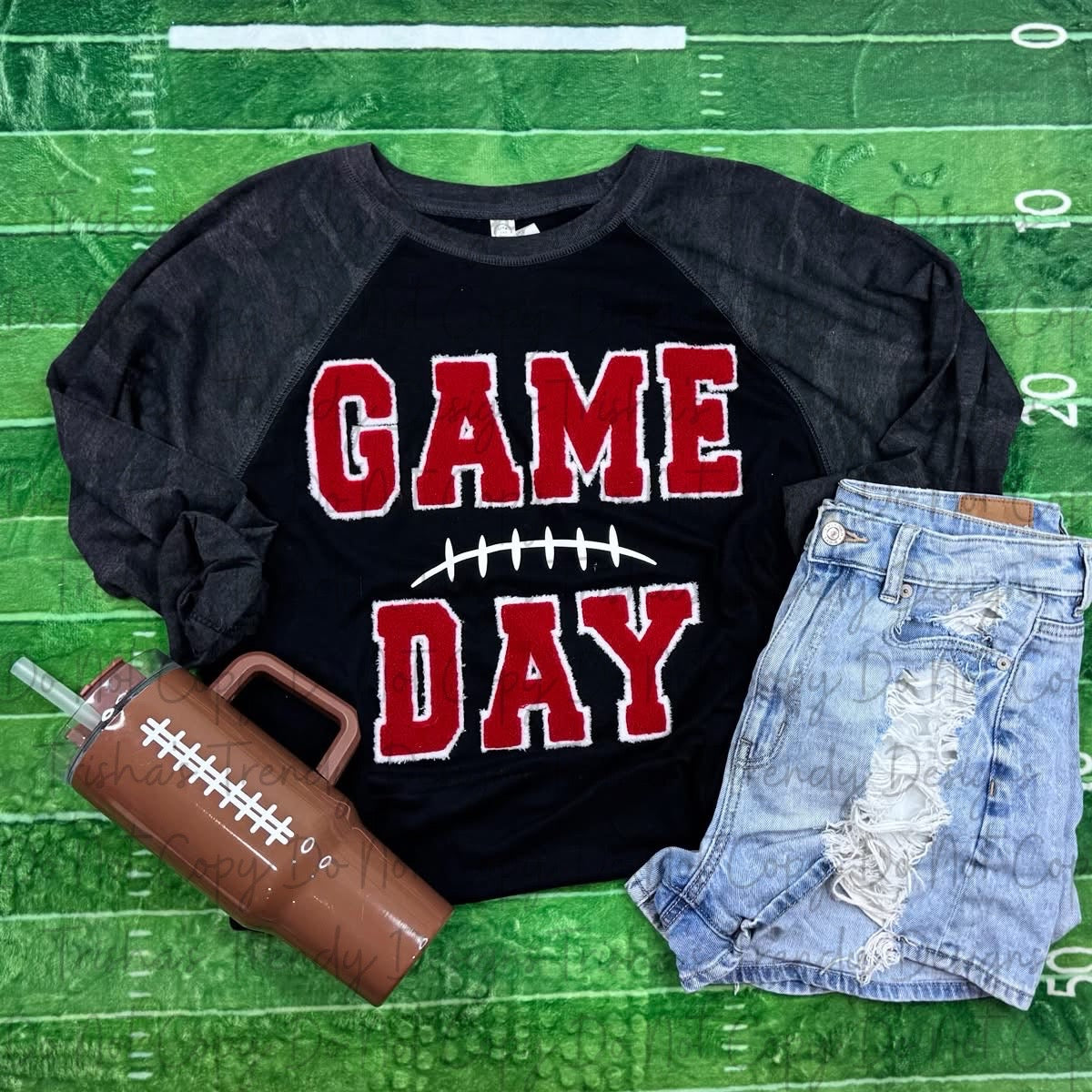 Game day chenille patch tee