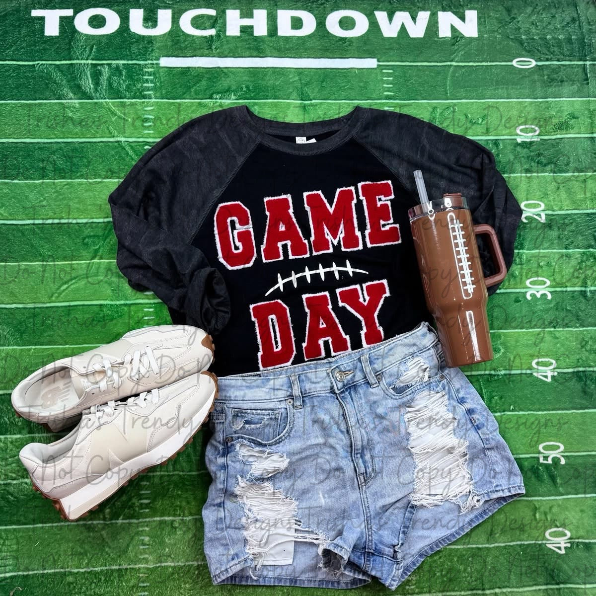 Game day chenille patch tee