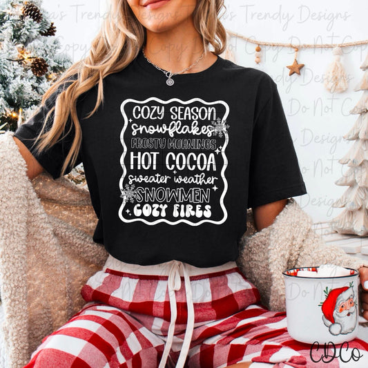 Cozy season snowflakes frosty mornings