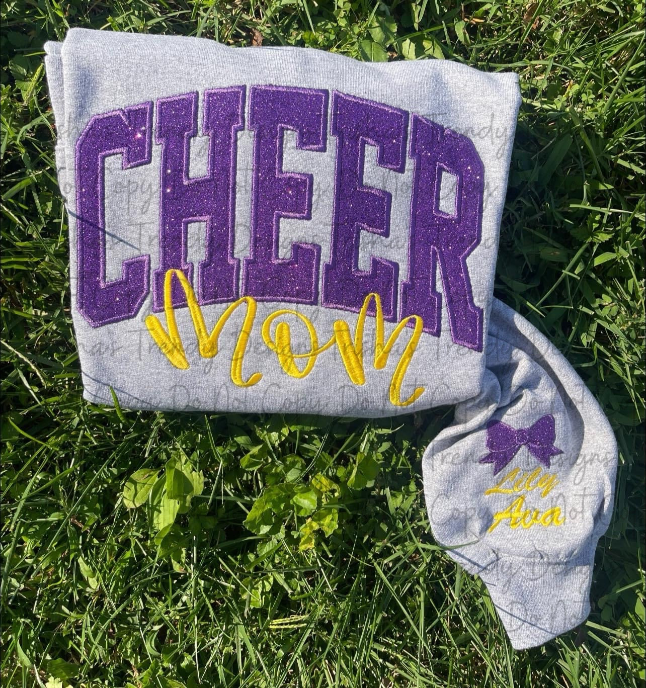 Custom glitter appliqué embroidered sweatshirt