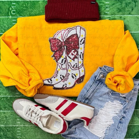 Kc sparkle boots patch shirt