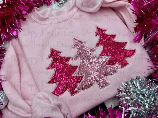 Sequin Christmas tree trio