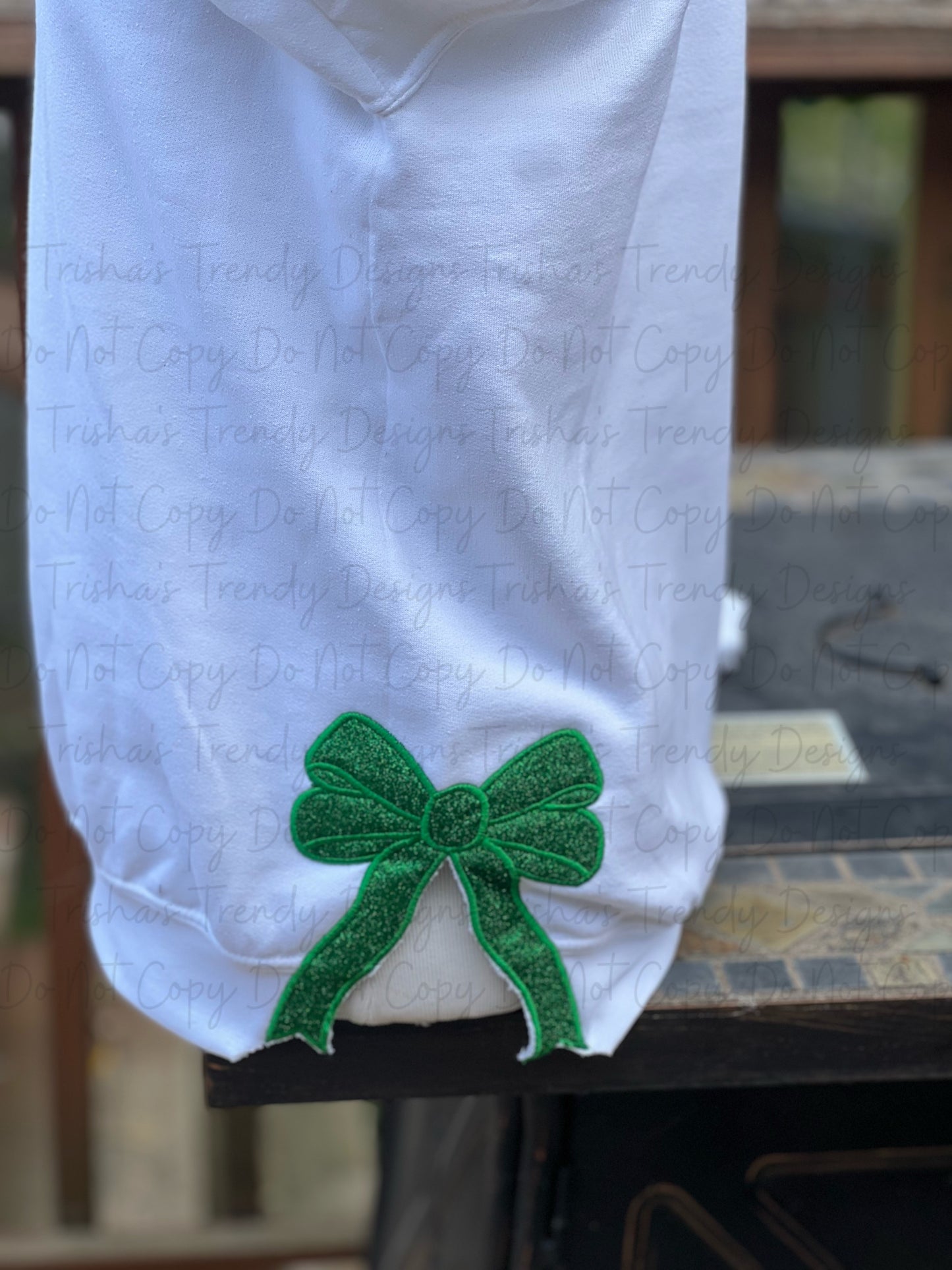 Mascot or monogram bow embroidered shirt