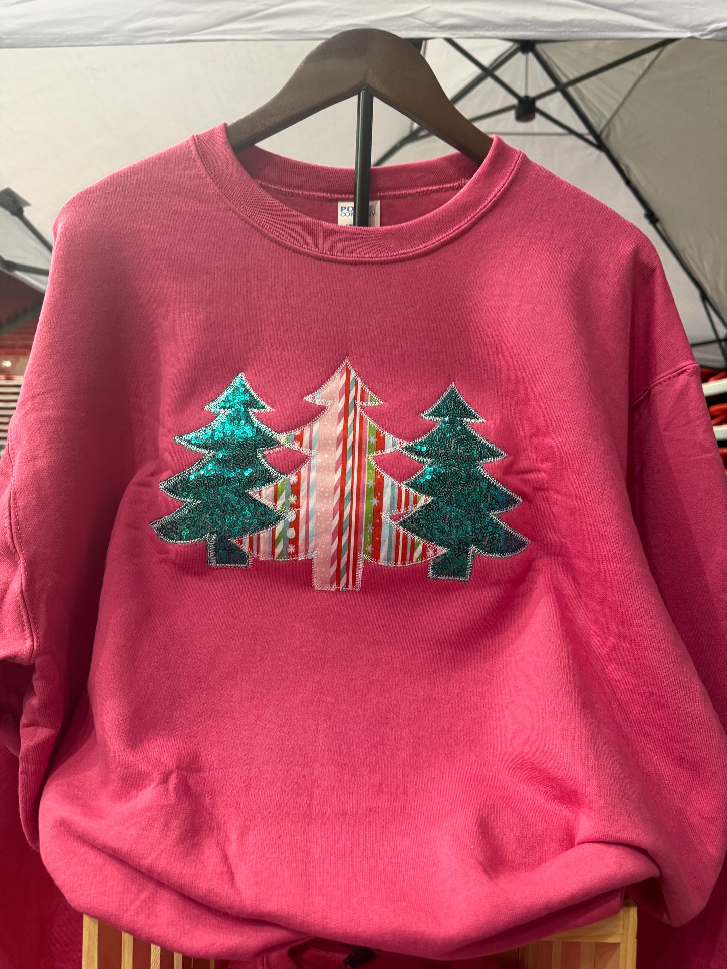 Stripped & teal sequin tree trio