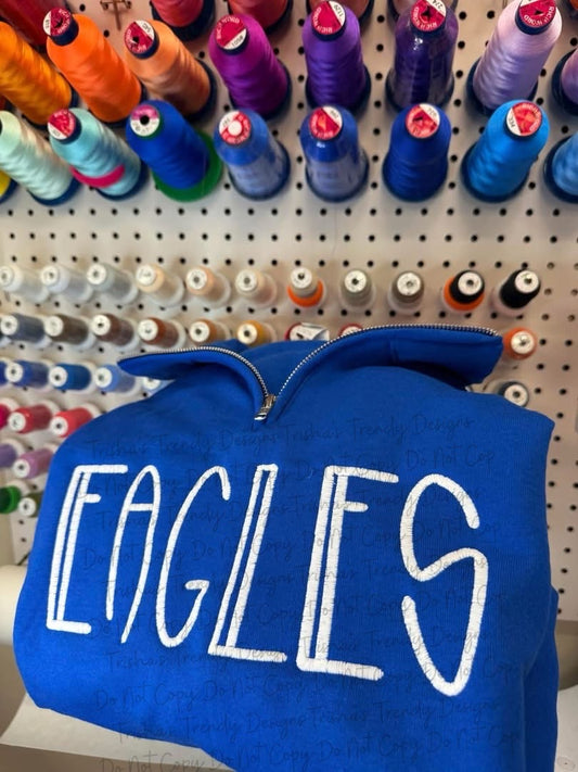 Embroidered school name