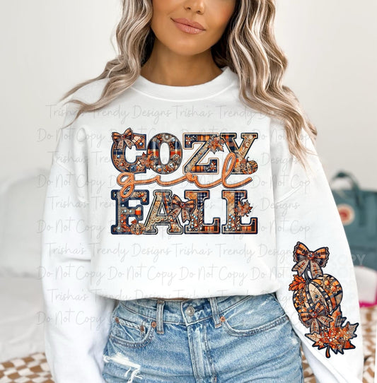 Cozy fall faux embroidery