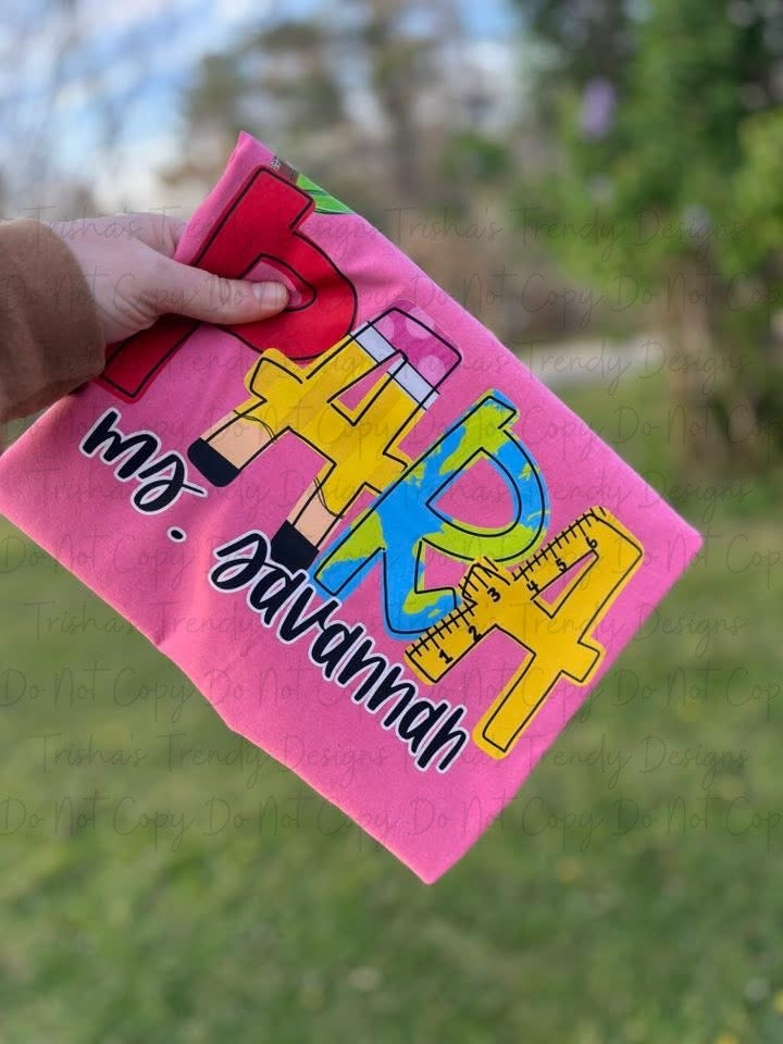 Custom pencil tee
