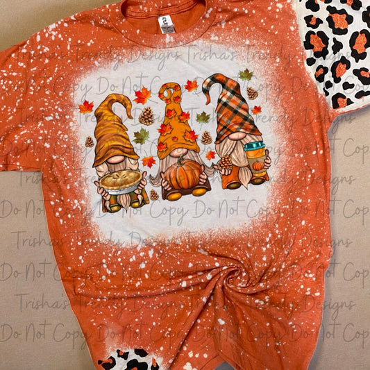 Fall gnomes with leopard sleeves