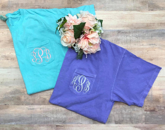 Comfort Color pocket tee Monogram