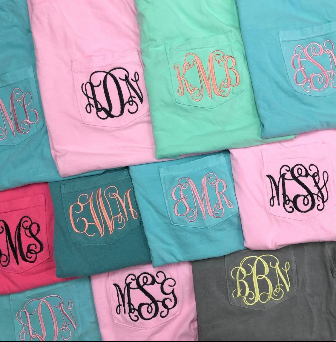 Comfort Color pocket tee Monogram