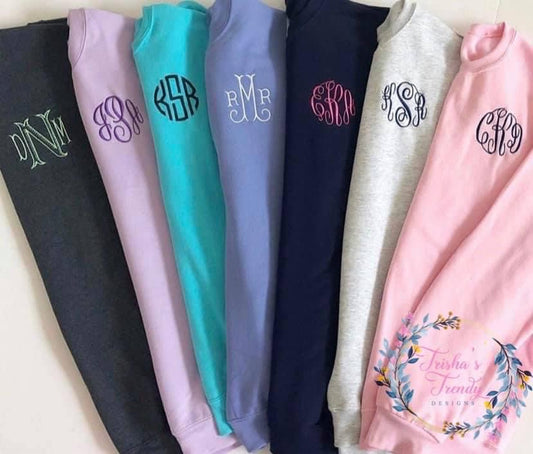 Embroidered monogram sweatshirt