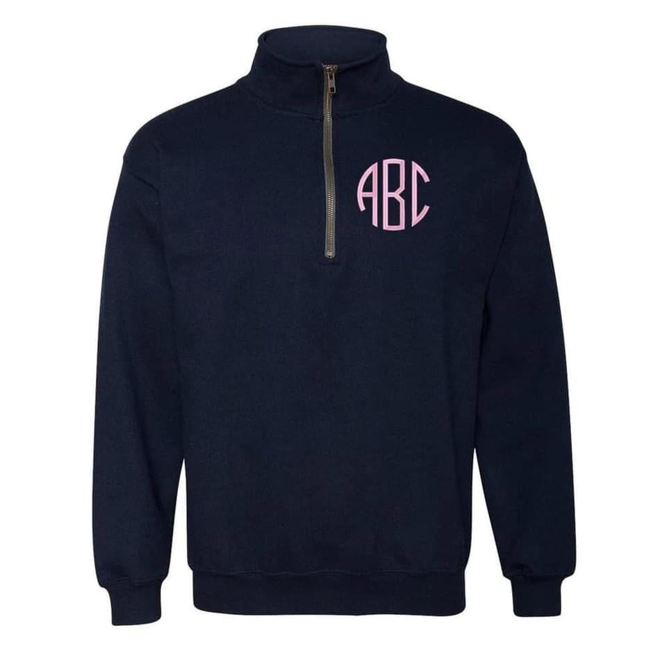 Monogram quarter zip