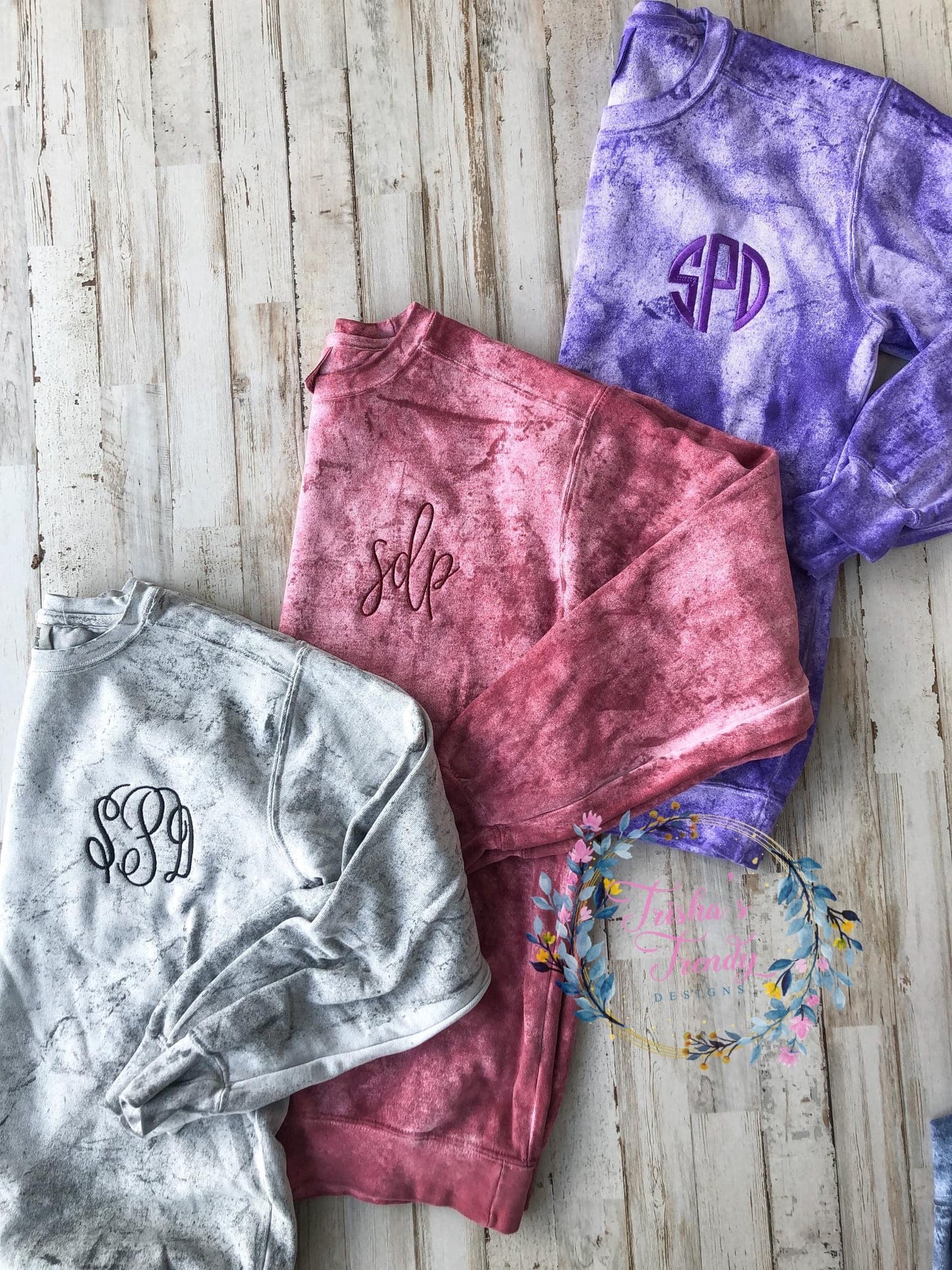 Comfort color color blast monogram crew