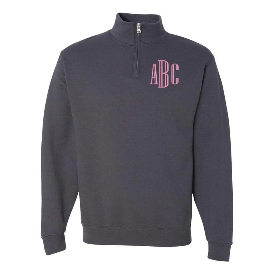 Monogram quarter zip